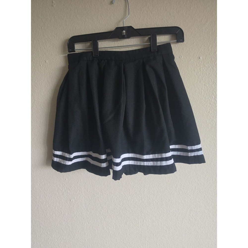 Hot Topic Pleated Mini Skirt Sz Small Black/White Sailor Stripe Schoolgirl